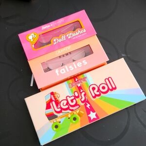 Colourpop Let's Roll eye shadow faux lashes make up bundle new